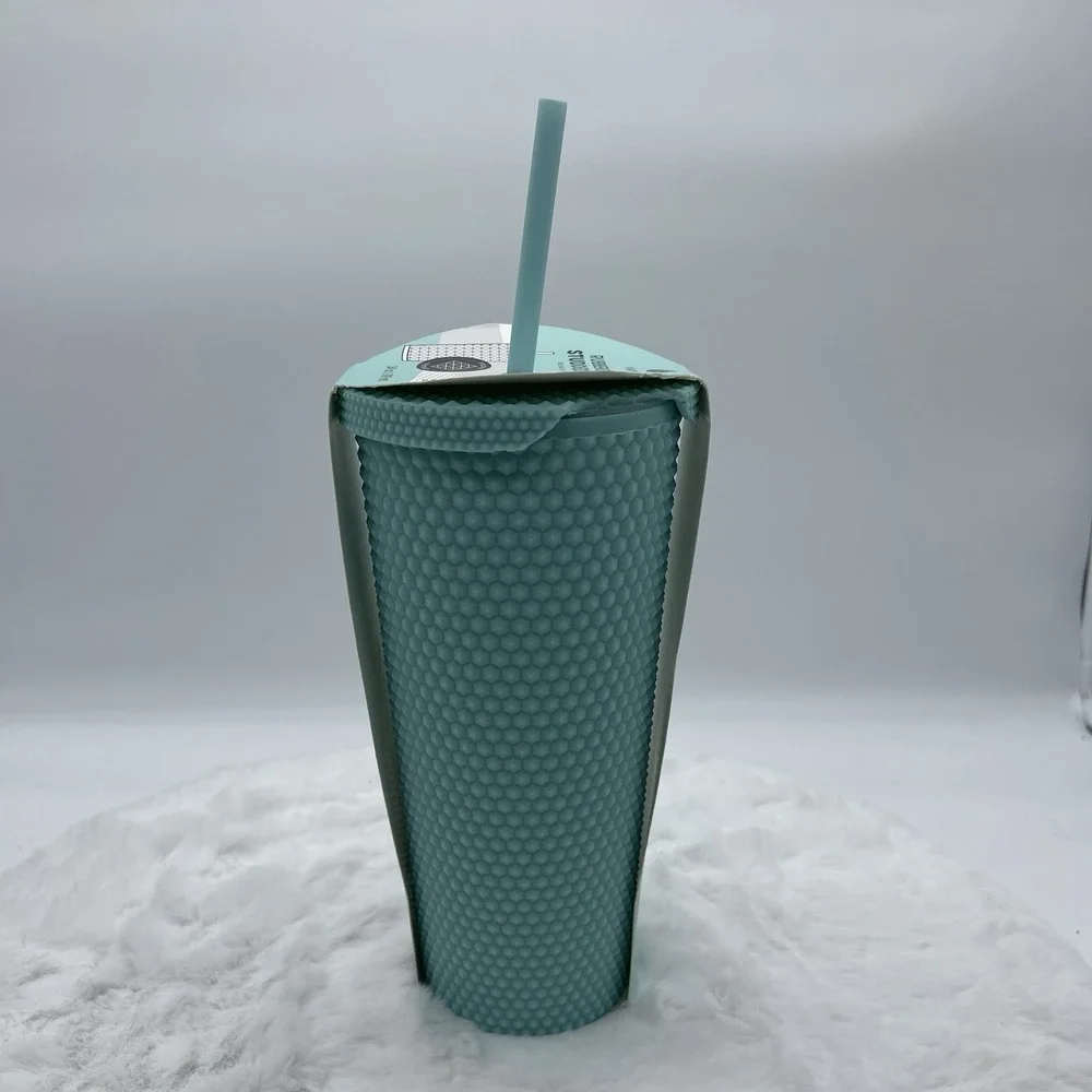 Manna Studded Tumbler 24 oz Cup Rubberized Finish Mint Green Eco-Friendly
